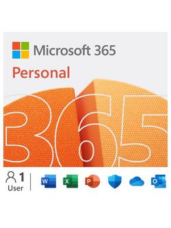 Microsoft 365 Personal, Office Software, PC/Mac, Tablets and Smartphones, 1 Year Subscription for 1 User, N/A