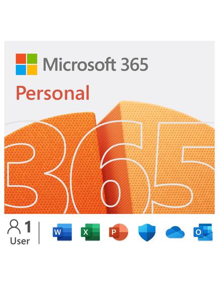Microsoft 365 Personal, Office Software, PC/Mac, Tablets and Smartphones, 1 Year Subscription for 1 User, 