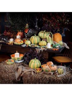 Bordallo Pinheiro Pumpkin Ceramic Dessert Plate, 22cm - view 2, Pumpkin