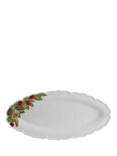 Bordallo Pinheiro Christmas Ceramic Small Oval Platter, 39.5cm, White