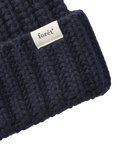 forét Chunky Rib Knit Wool Blend Beanie Hat, Navy