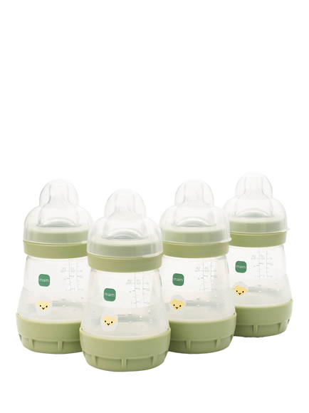 MAM Easy Start Anti-Colic Self-Sterilising Baby Bottles, 160ml, Pack of 4, Neutral