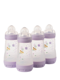 MAM Easy Start Anti-Colic Self-Sterilising Baby Bottles, 260ml, Pack of 4, Lilac