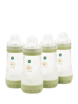 MAM Easy Start Anti-Colic Self-Sterilising Baby Bottles, 260ml, Pack of 4, Neutral