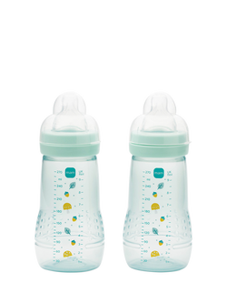 MAM Easy Active Baby Bottles, 270ml, Pack of 2, Blue