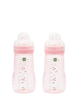 MAM Easy Active Baby Bottles, 270ml, Pack of 2, Pink