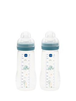 MAM Easy Active Baby Bottles, 330ml, Pack of 2, Blue