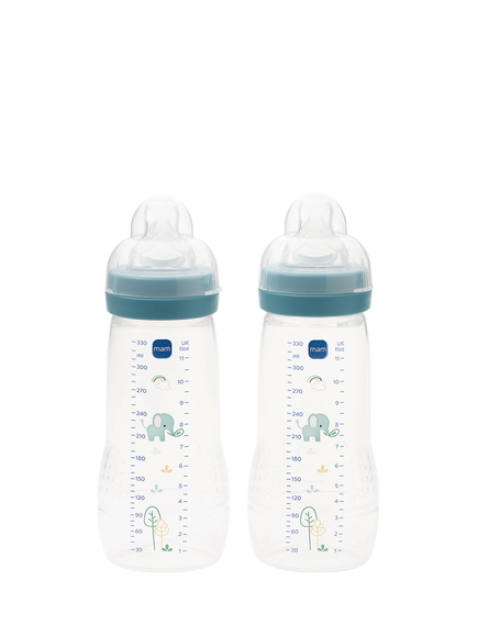 MAM Easy Active Baby Bottles, 330ml, Pack of 2, Blue