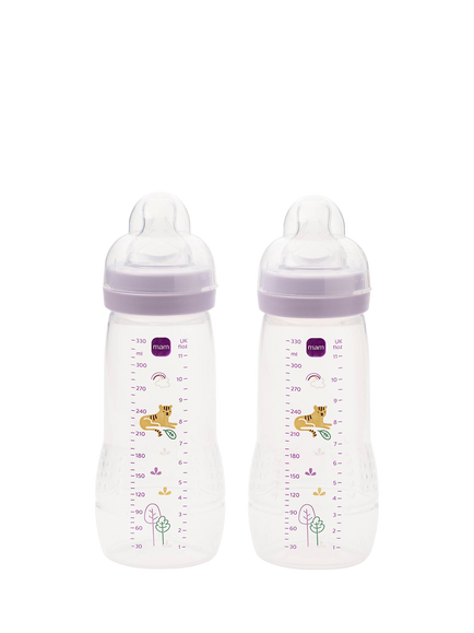 MAM Easy Active Baby Bottles, 330ml, Pack of 2, Pink