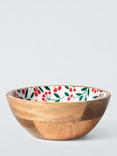 John Lewis Berry Mango Wood Small Serving Bowl, 11cm, Natural/Red