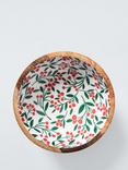 John Lewis Berry Mango Wood Small Serving Bowl, 11cm, Natural/Red