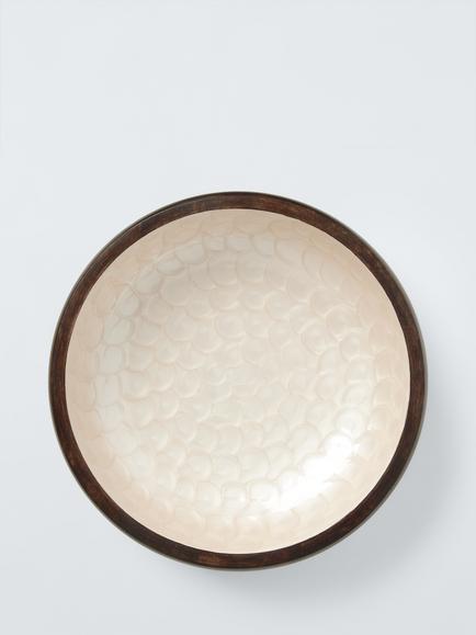 John Lewis Mango Wood Serving Bowl, 30.5cm, White Pearl - view 2, White Pearl