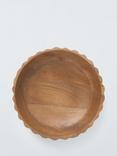 John Lewis Scalloped Mango Wood Shallow Serving Bowl, 32.5cm, Natural
