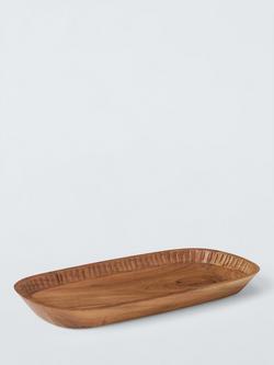 John Lewis Farmhouse Oblong Platter, 35.5cm, FSC-Certified (Acacia Wood), Natural, Natural