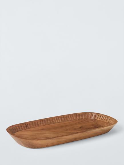 John Lewis Farmhouse Oblong Platter, 35.5cm, FSC-Certified (Acacia Wood), Natural, Natural