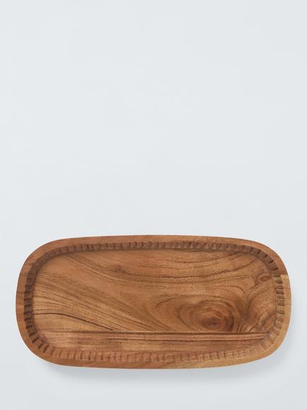 John Lewis Farmhouse Oblong Platter, 35.5cm, FSC-Certified (Acacia Wood), Natural - view 2, Natural