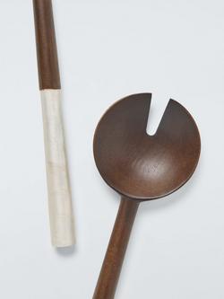 John Lewis White Pearl Handle Salad Serving Spoons, FSC-Certified (Mango Wood) - view 2, White Pearl