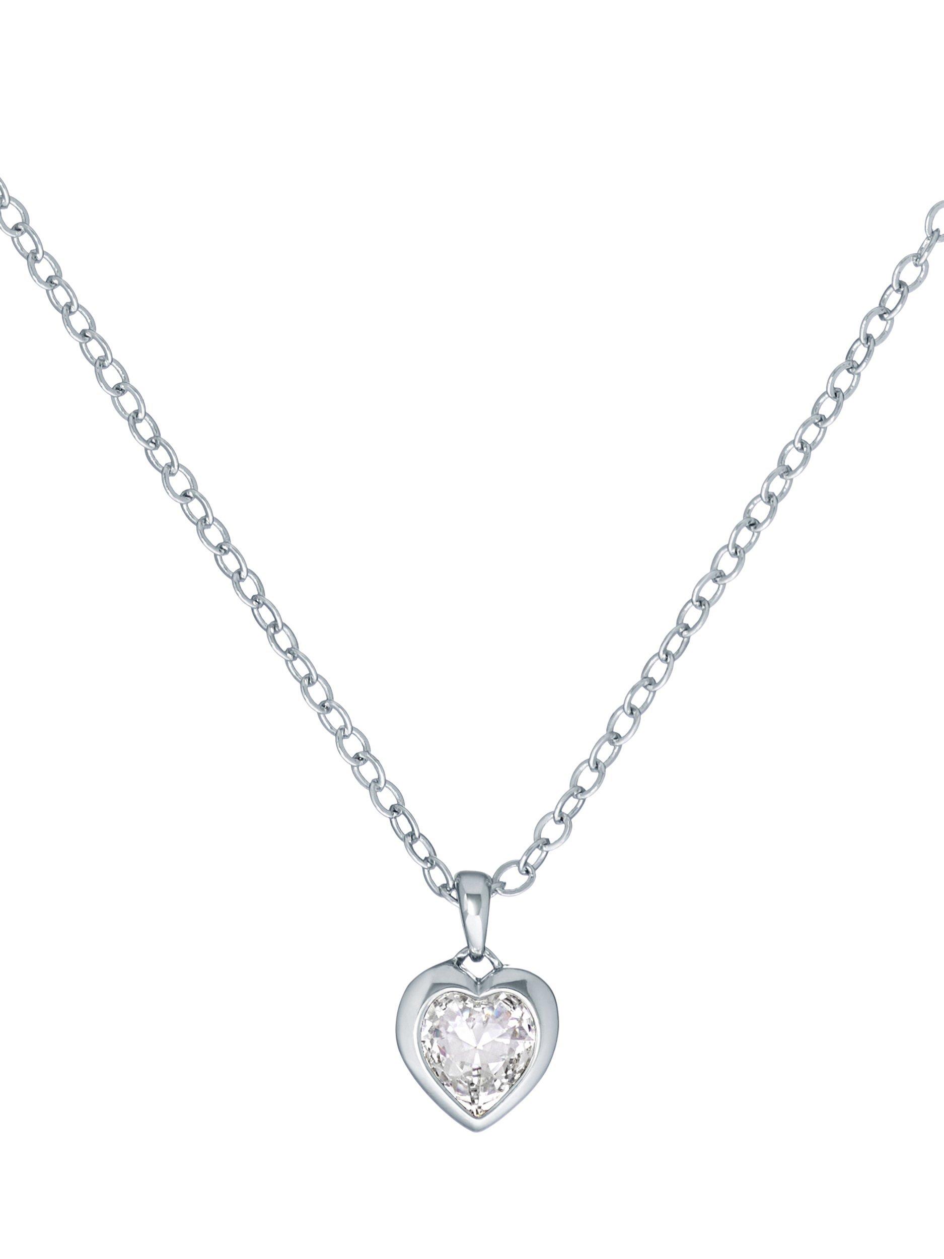 Product image 1 of 3, which shows Ted Baker Hannela Crystal Heart Pendant Necklace, Silver