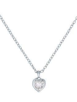Ted Baker Hannela Crystal Heart Pendant Necklace, Silver Tone