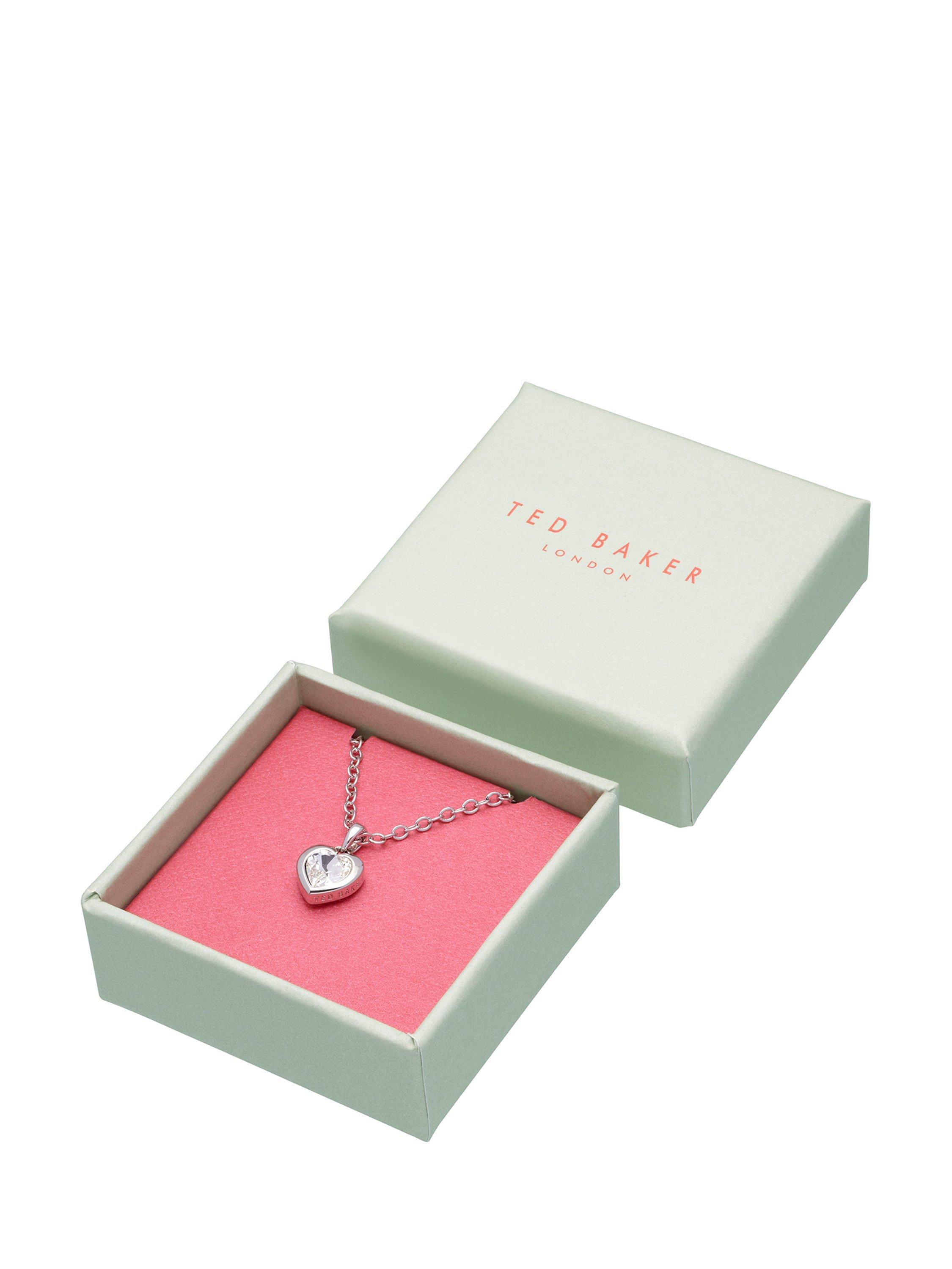 Product image 2 of 3, which shows Ted Baker Hannela Crystal Heart Pendant Necklace, Silver