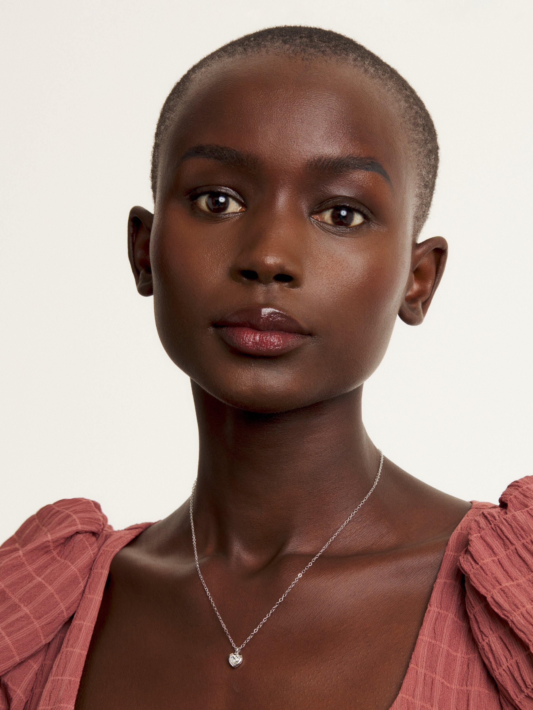 Product image 3 of 3, which shows Ted Baker Hannela Crystal Heart Pendant Necklace, Silver