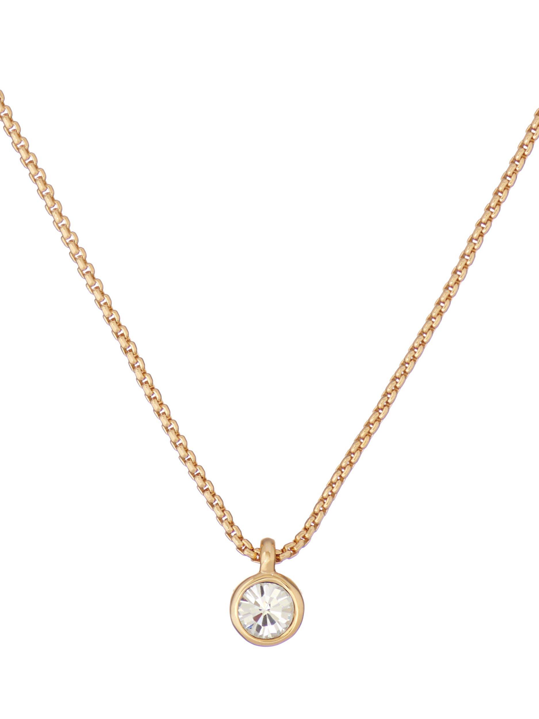 Product image 1 of 4, which shows Ted Baker Sininaa Crystal Pendant Necklace, Gold