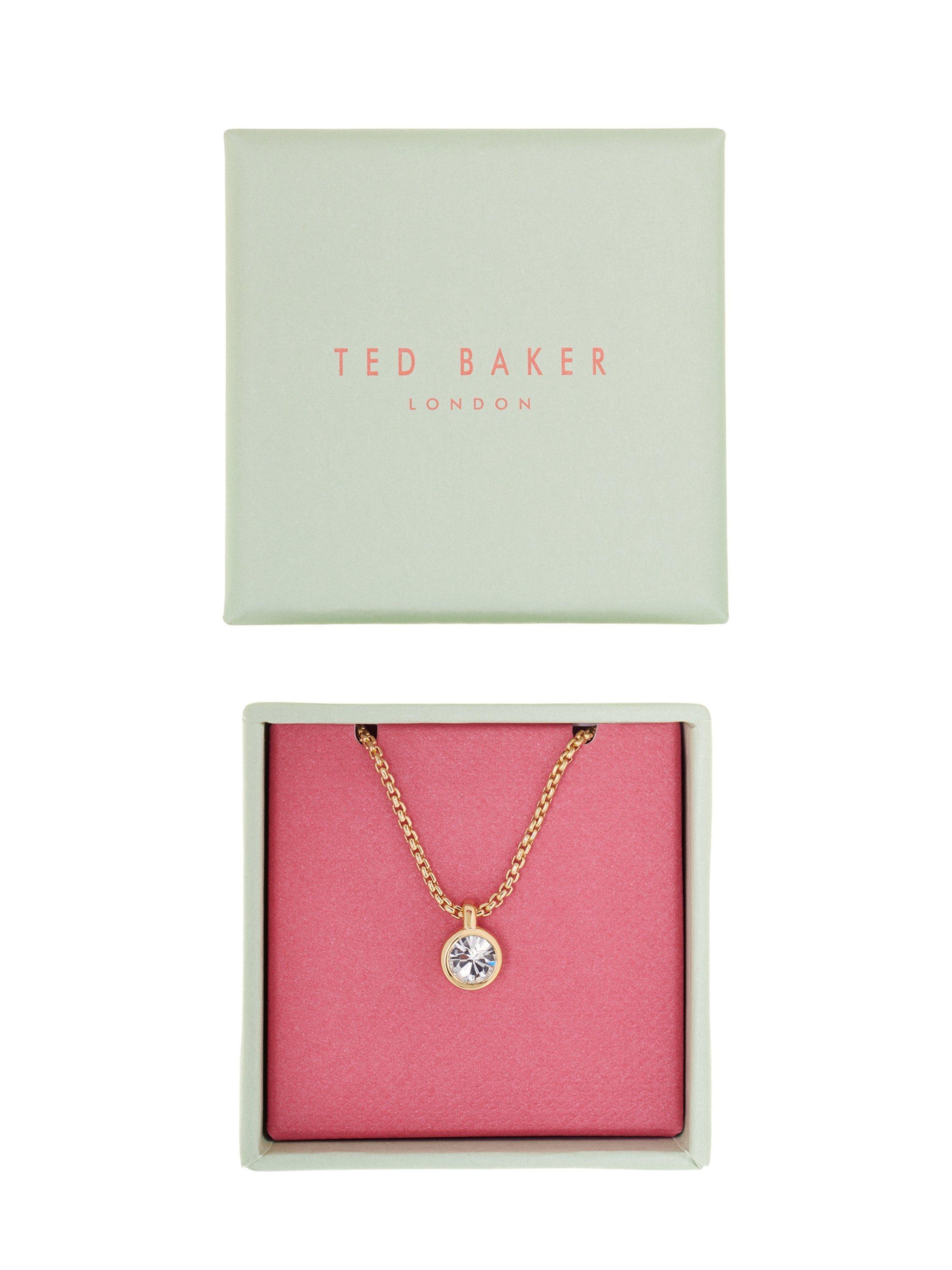 Product image 3 of 4, which shows Ted Baker Sininaa Crystal Pendant Necklace, Gold