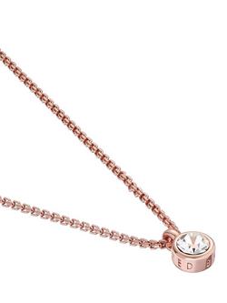 Ted Baker Sininaa Crystal Pendant Necklace - view 2, Rose Gold