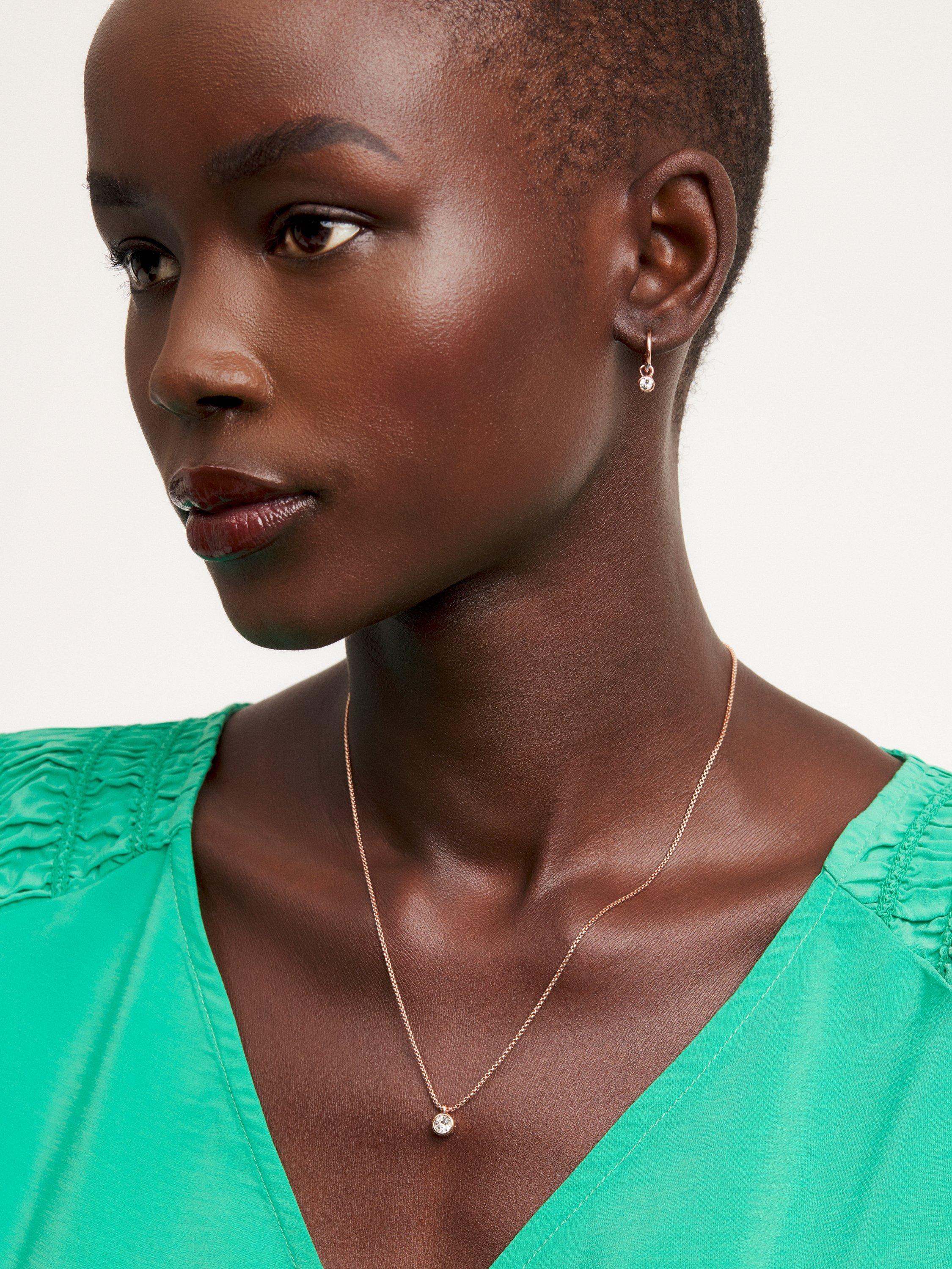 Product image 3 of 4, which shows Ted Baker Sininaa Crystal Pendant Necklace, Rose Gold