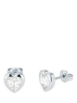 Ted Baker Han Crystal Heart Stud Earrings - view 2, Silver