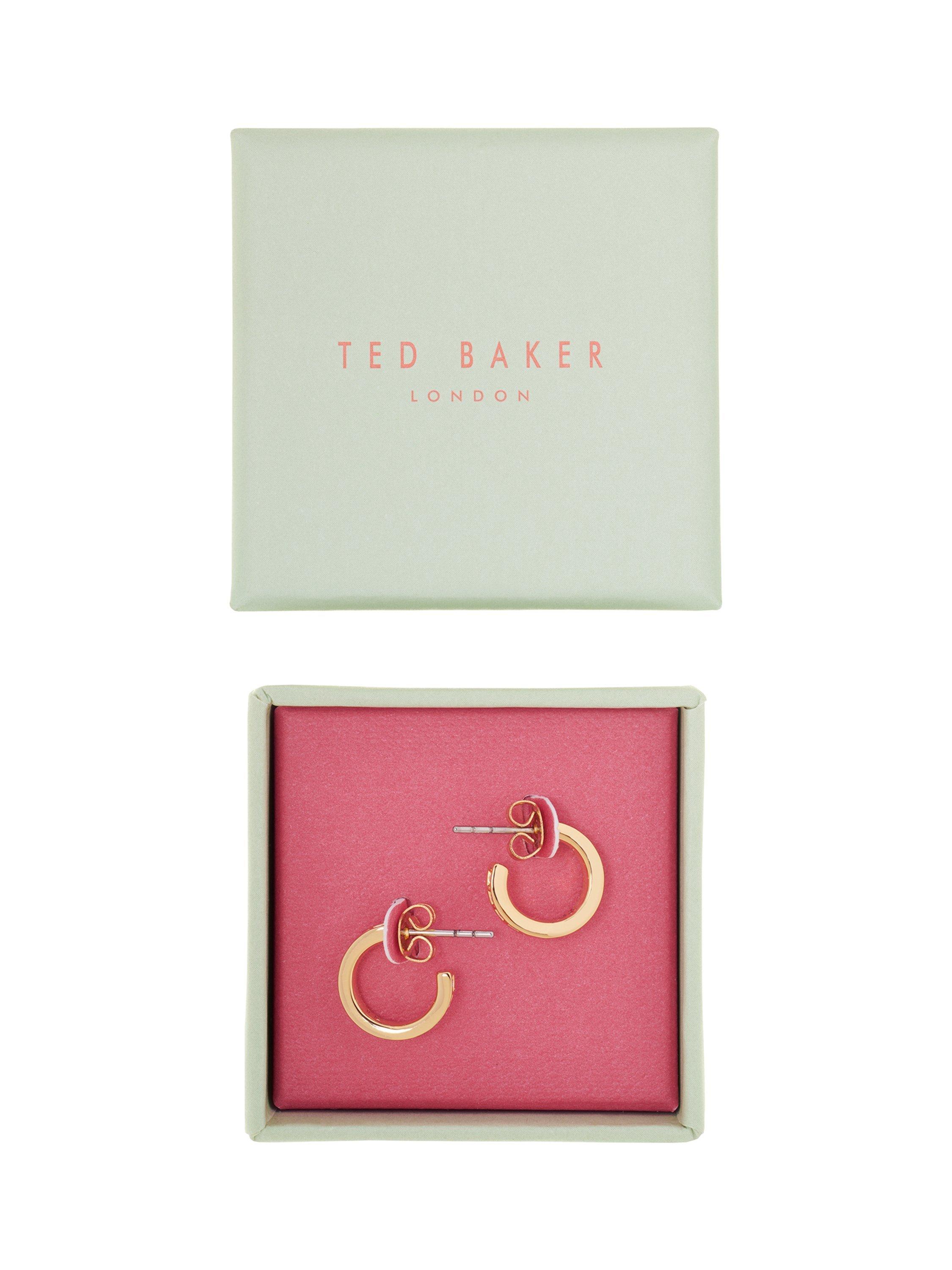 Product image 3 of 4, which shows Ted Baker Seenita Crystal Nano Hoop Earrings, Gold
