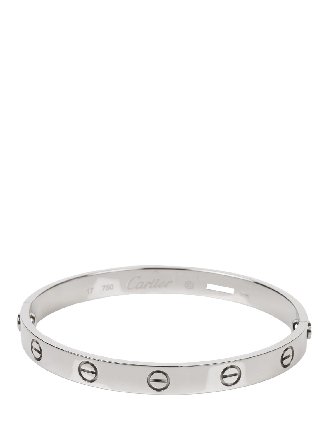 Product image 3 of 6, which shows Pre-loved Cartier 18ct White Gold Love Bangle, 17cm
