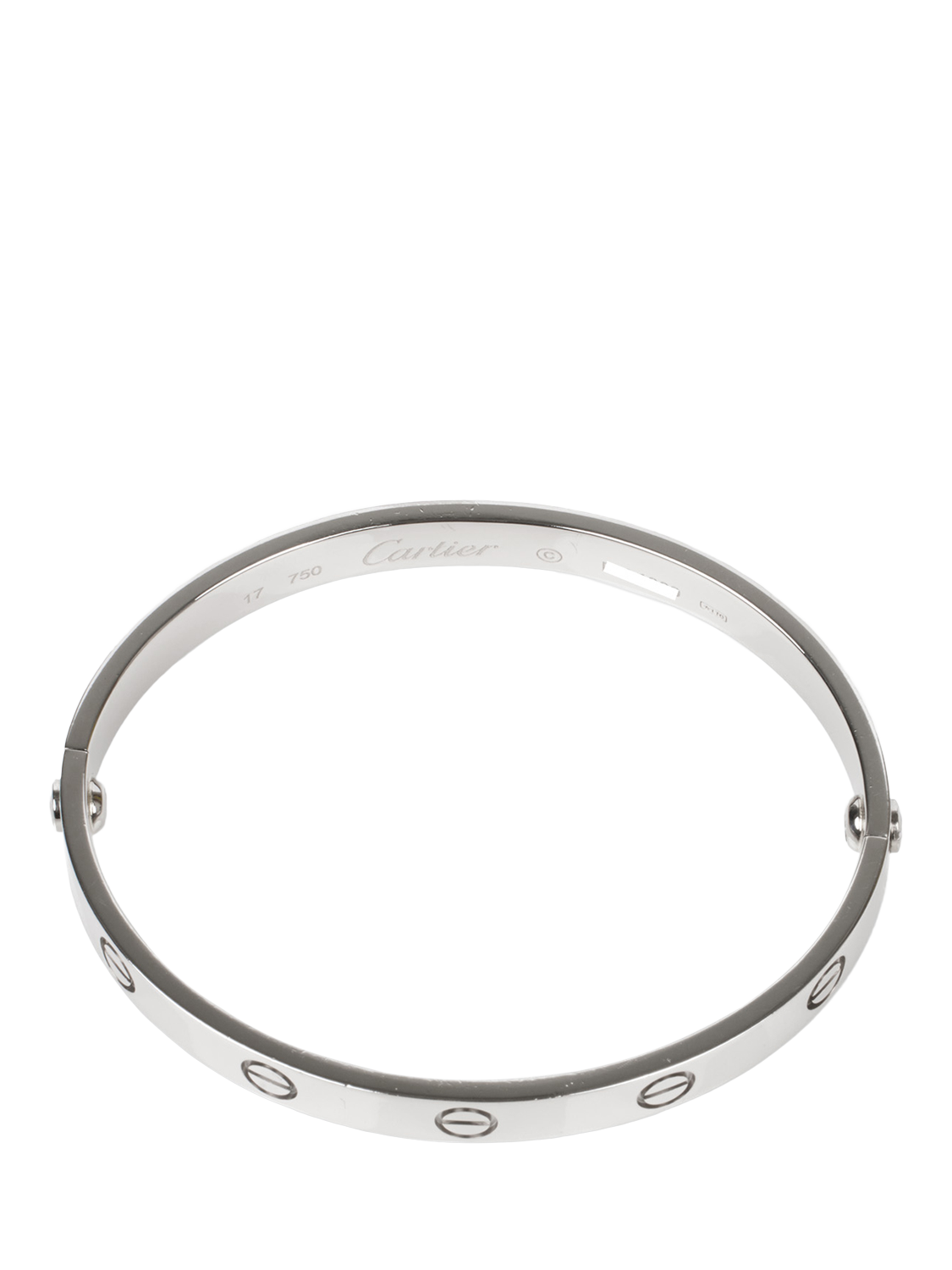 Product image 4 of 6, which shows Pre-loved Cartier 18ct White Gold Love Bangle, 17cm