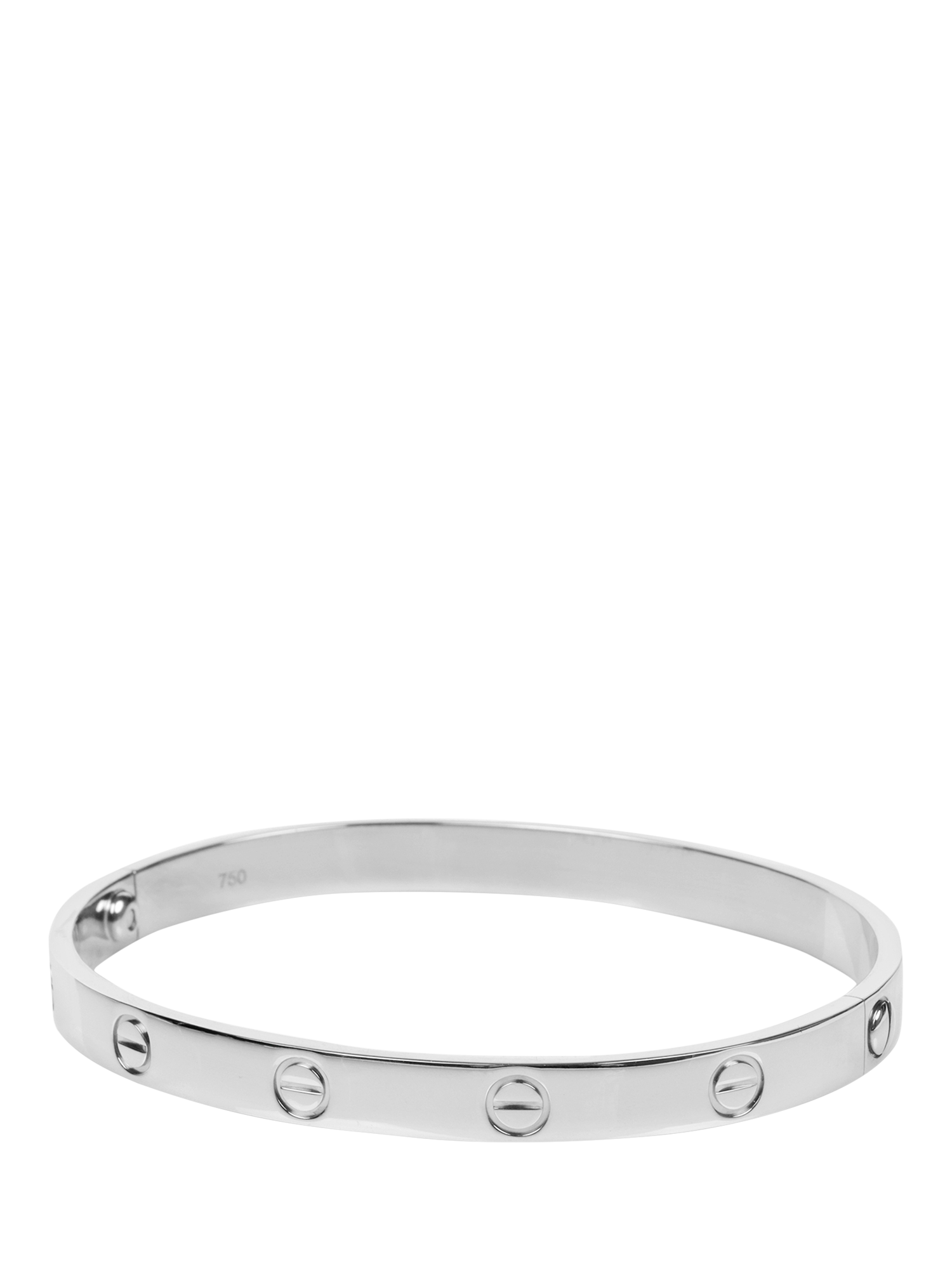Product image 1 of 11, which shows Pre-loved Cartier 18ct White Gold Love Bangle, 18cm