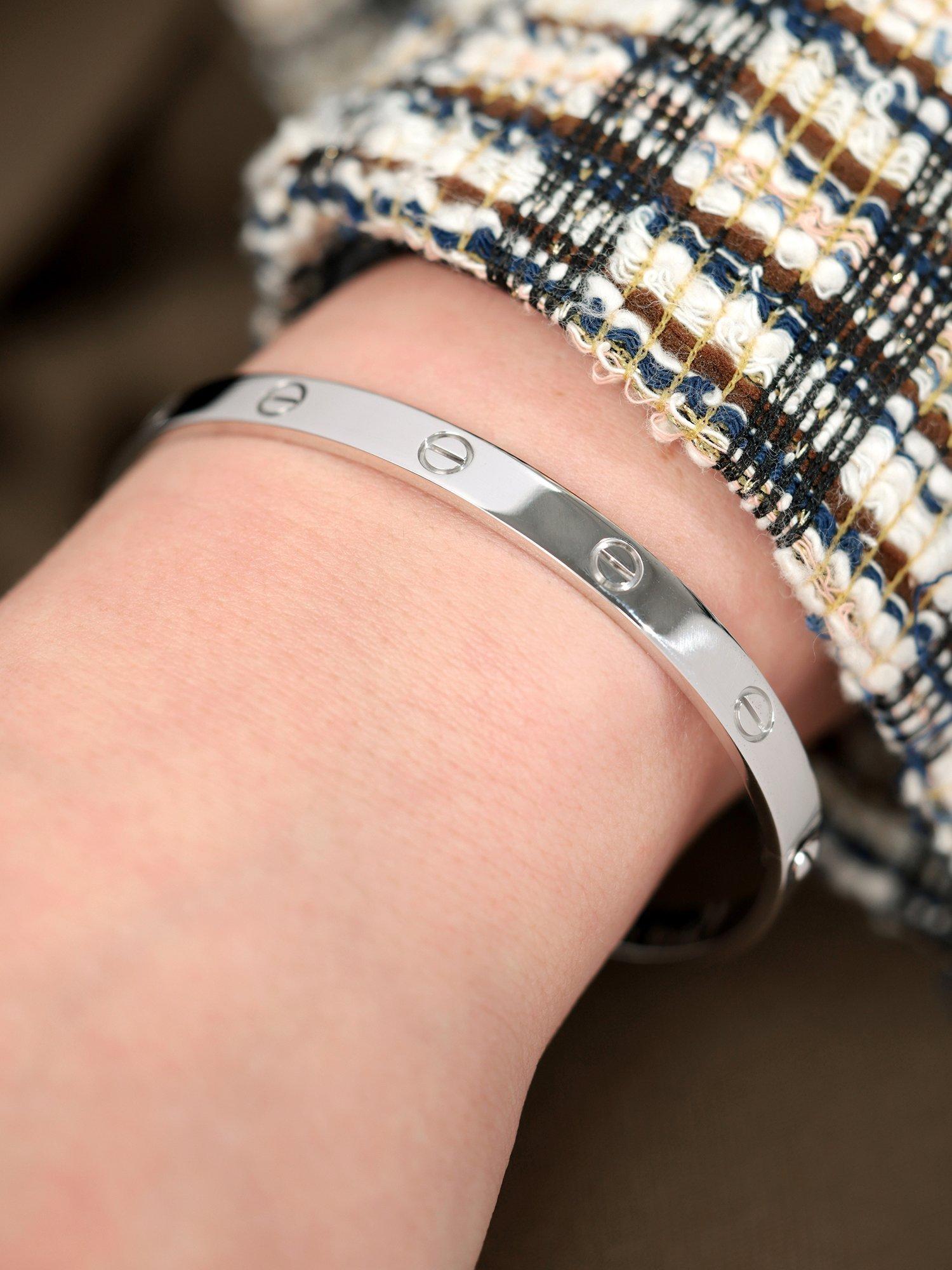 Product image 2 of 11, which shows Pre-loved Cartier 18ct White Gold Love Bangle, 18cm