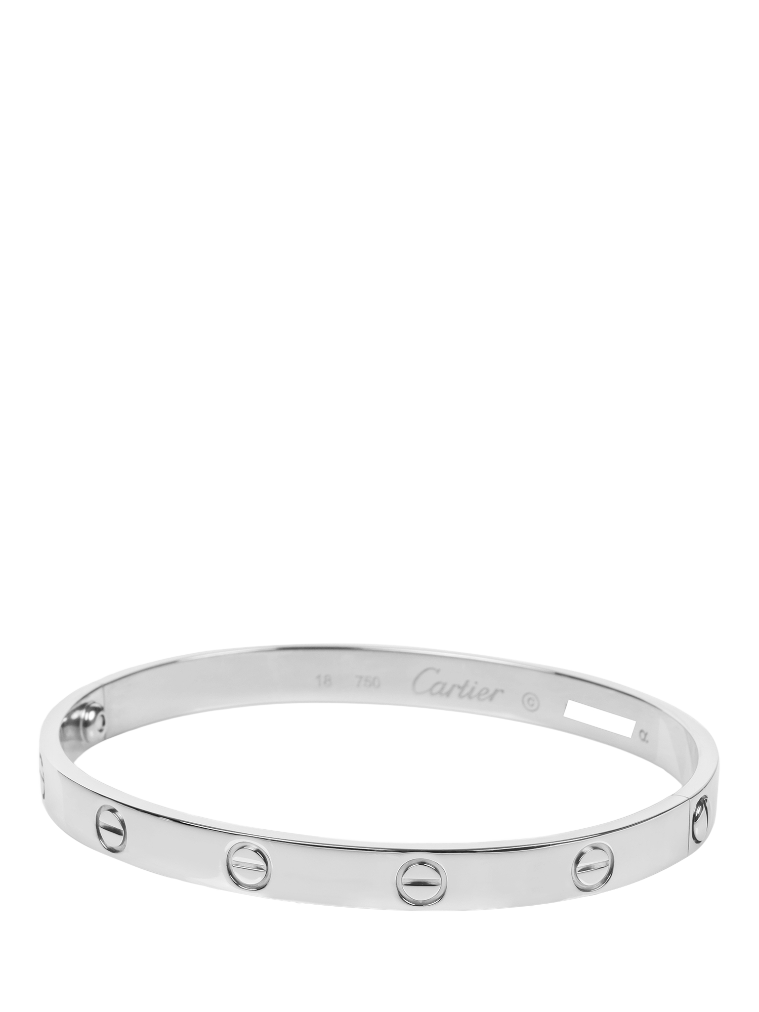 Product image 3 of 11, which shows Pre-loved Cartier 18ct White Gold Love Bangle, 18cm