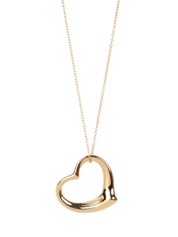Pre-loved Tiffany & Co. 18ct Yellow Gold 35mm Elsa Peretti Open Heart Pendant Necklace, Yellow Gold