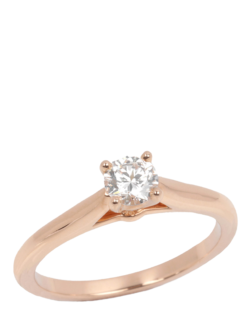 Product image 1 of 7, which shows Pre-loved Cartier 0.24ct Brilliant Cut Solitaire Diamond 18ct Rose Gold 1895 Ring, Size H