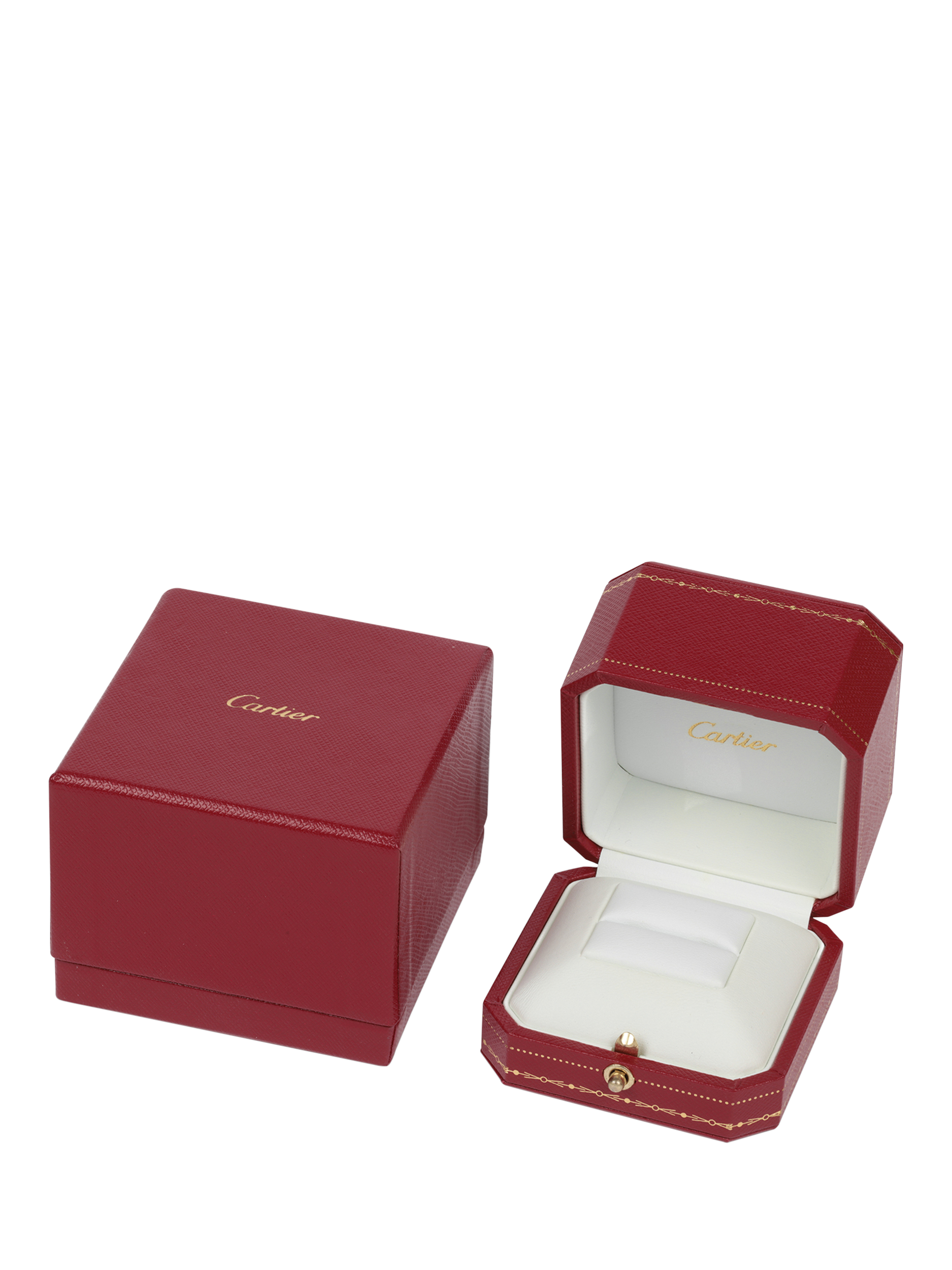 Product image 6 of 7, which shows Pre-loved Cartier 0.24ct Brilliant Cut Solitaire Diamond 18ct Rose Gold 1895 Ring, Size H