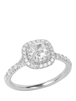 Pre-loved Tiffany & Co. 0.45ct Cushion Cut Diamond Platinum Soleste Ring, Size I, Platinum