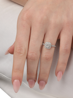 Pre-loved Tiffany & Co. 0.45ct Cushion Cut Diamond Platinum Soleste Ring, Size I - view 2, Platinum