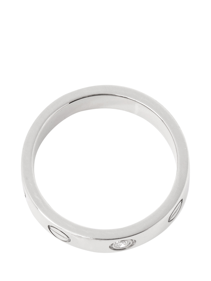 Product image 5 of 6, which shows Pre-loved Cartier 1 Diamond 18ct White Gold Love Wedding Band Ring, Size I 1/2