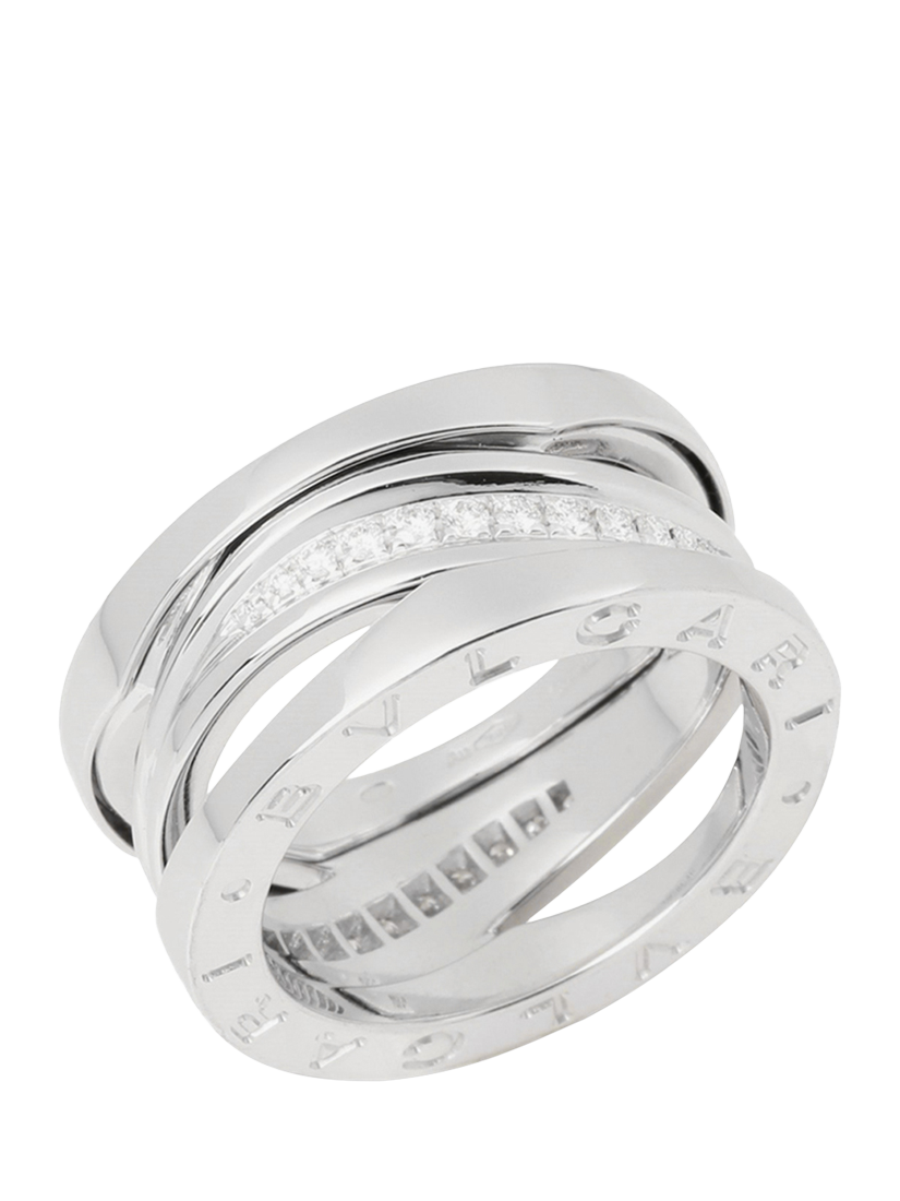 Product image 1 of 7, which shows Pre-loved Bulgari Diamond 18ct White Gold B.zero1 Legend Ring, Size K