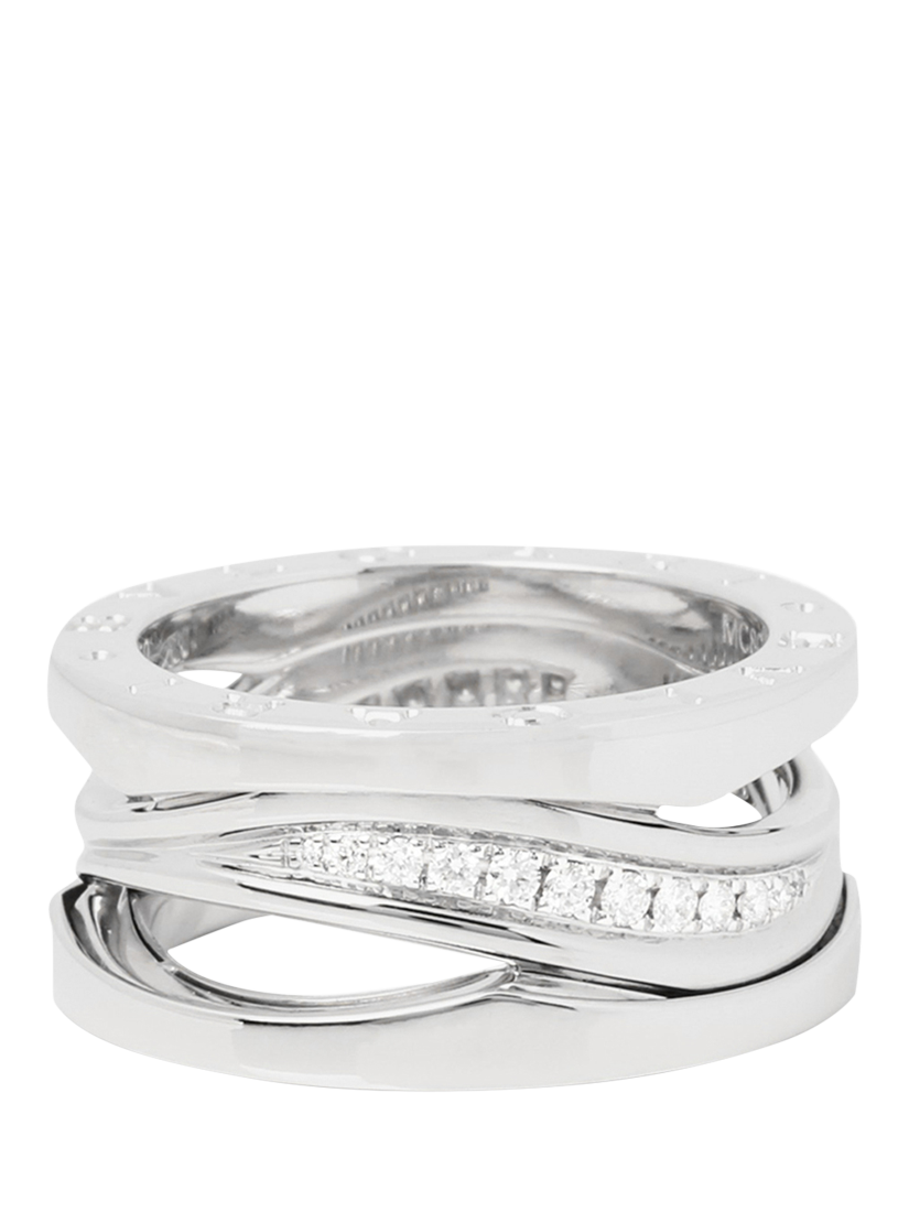 Product image 3 of 7, which shows Pre-loved Bulgari Diamond 18ct White Gold B.zero1 Legend Ring, Size K