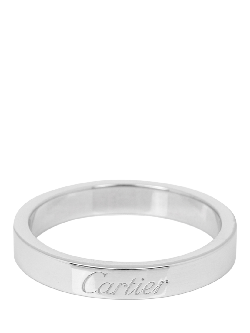 Product image 3 of 4, which shows Pre-loved Cartier Platinum C de Cartier Wedding Band Ring, Size L