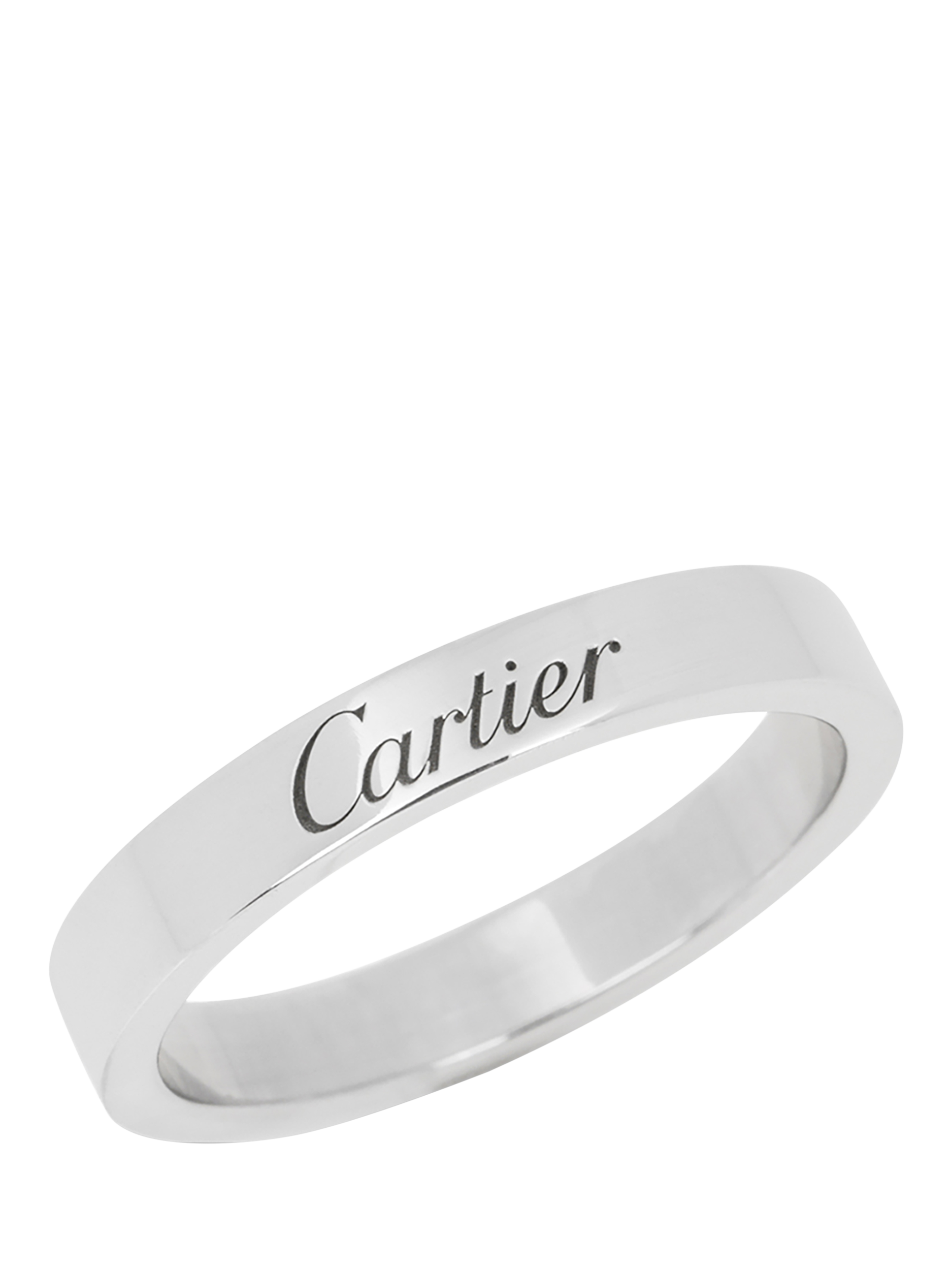 Product image 1 of 11, which shows Pre-loved Cartier Platinum C de Cartier Wedding Band Ring, Size L
