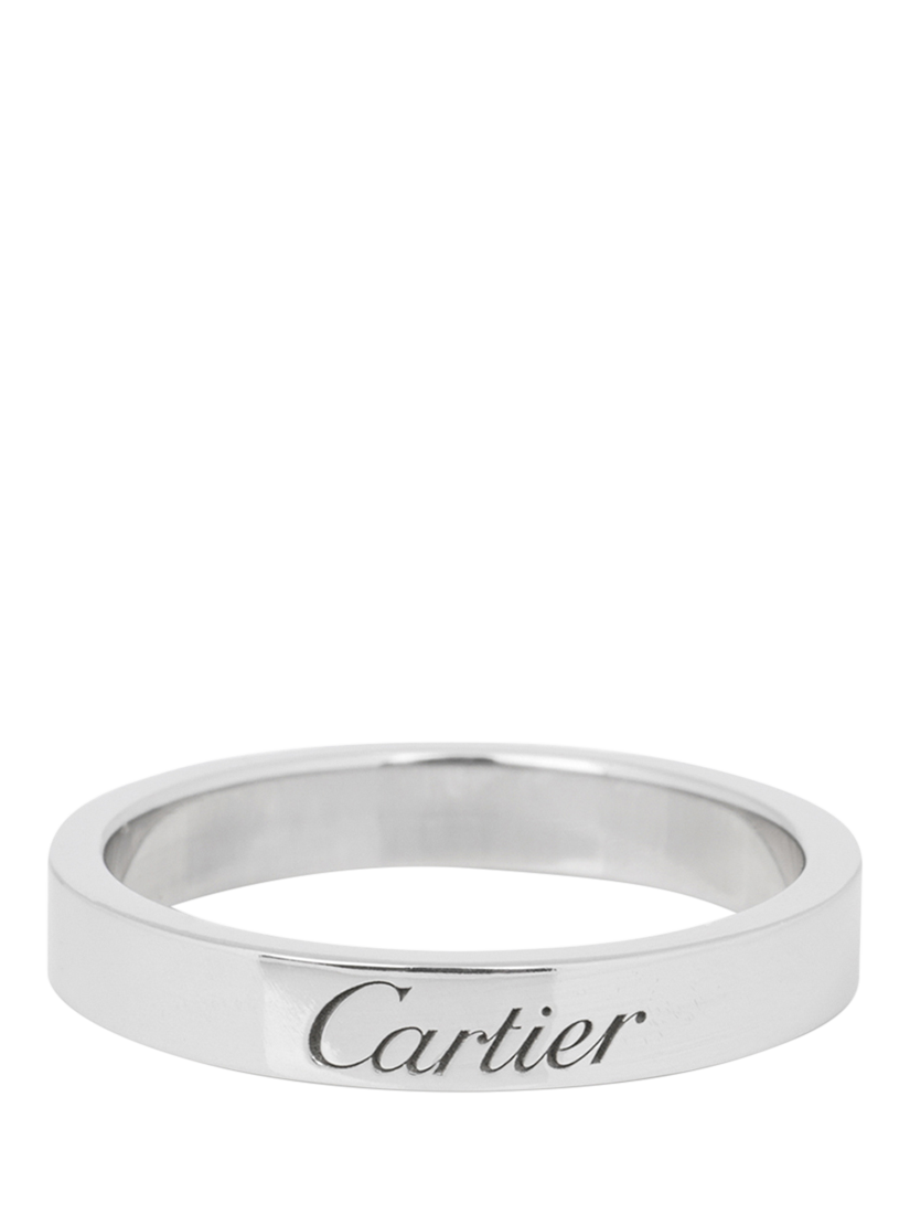 Product image 3 of 11, which shows Pre-loved Cartier Platinum C de Cartier Wedding Band Ring, Size L