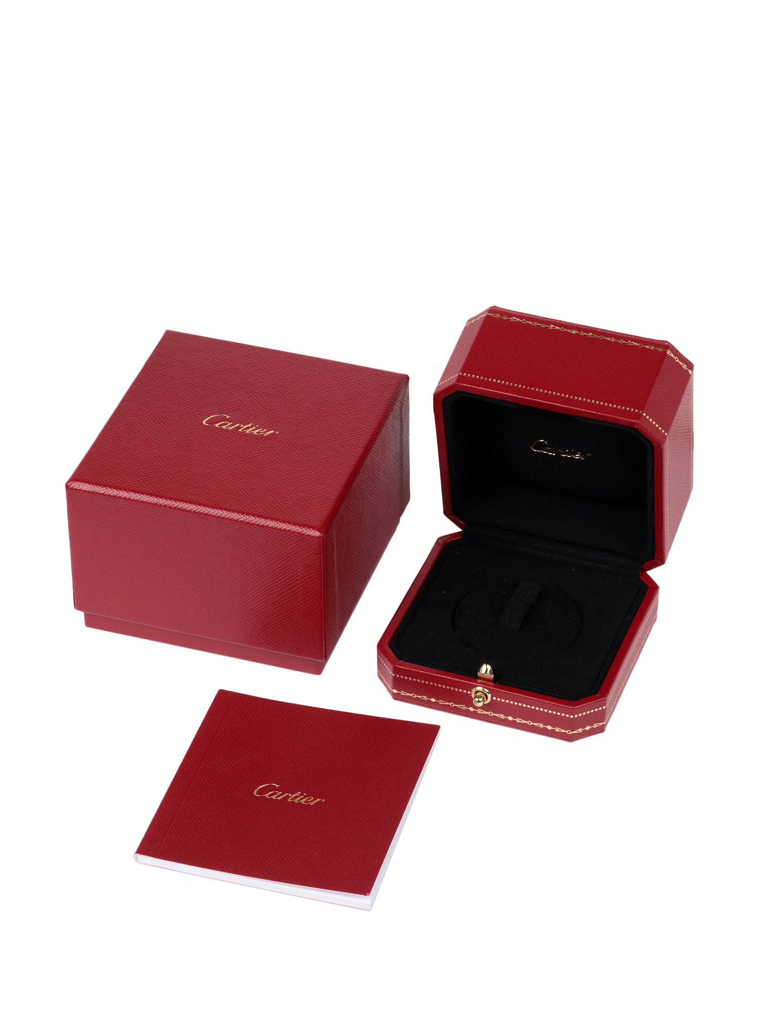 Product image 7 of 7, which shows Pre-loved Cartier Diamond Set 18ct White Gold, 18ct Yellow Gold and 18ct Rose Gold Medium Trinity Ring, Size L1/2