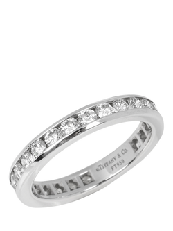 Pre-loved Tiffany & Co. Brilliant Cut Diamond Platinum Full Eternity Ring, Size J, Platinum