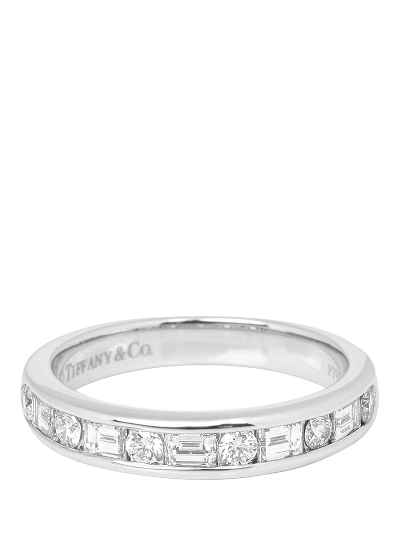 Product image 3 of 6, which shows Pre-loved Tiffany & Co. Mixed Cut Diamond Platinum Half Eternity Ring, Size L